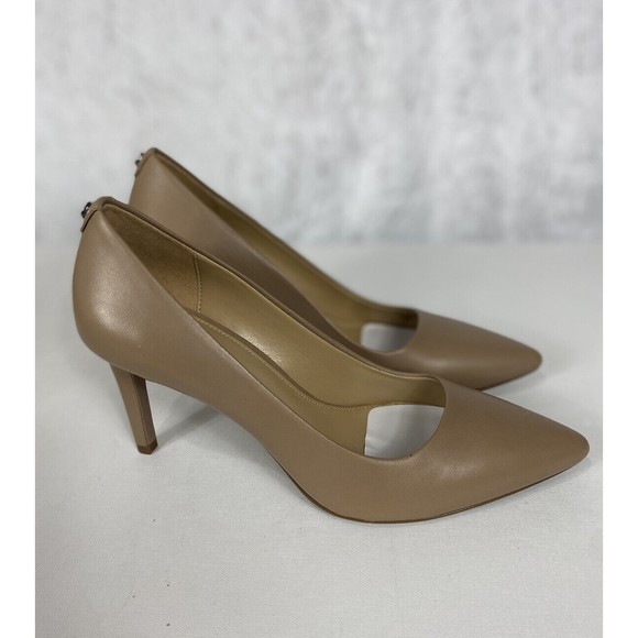 MICHAEL Michael Kors Women's Dorothy Leather Pointed-Toe Flex Pumps - Dark Khaki - Picture 6 of 8